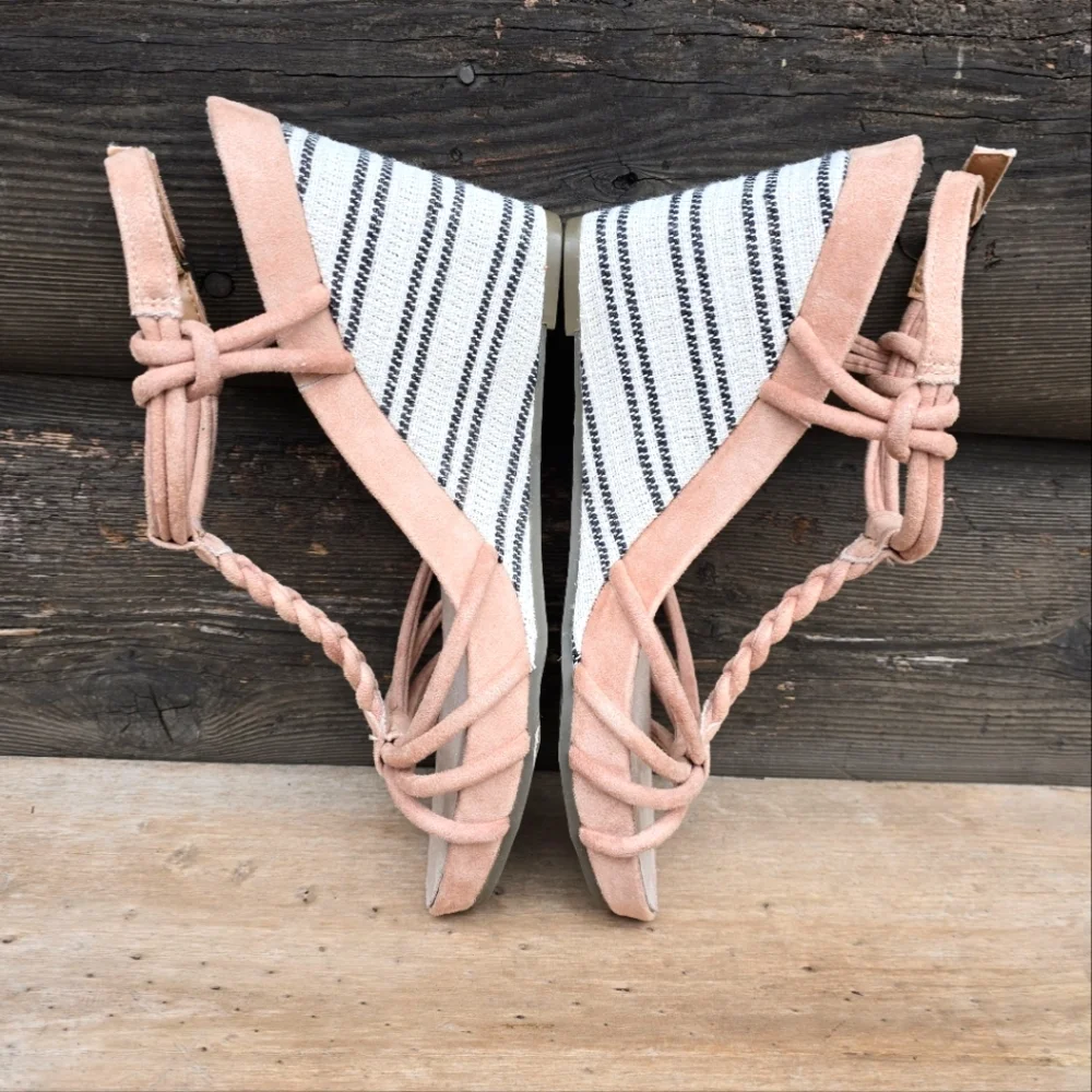 AEROSOLES Port Chester Coastal Boho Nautical Inspired Platform Wedge Sandal 9M
